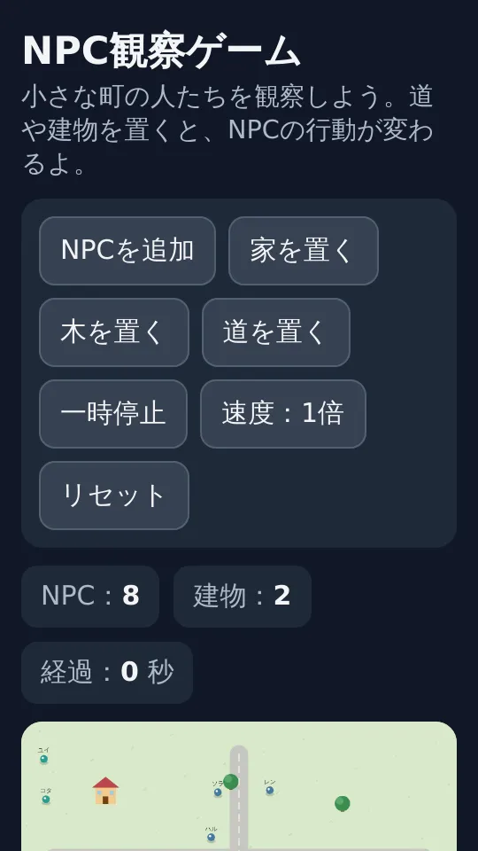 NPC観察のスクリーンショット
